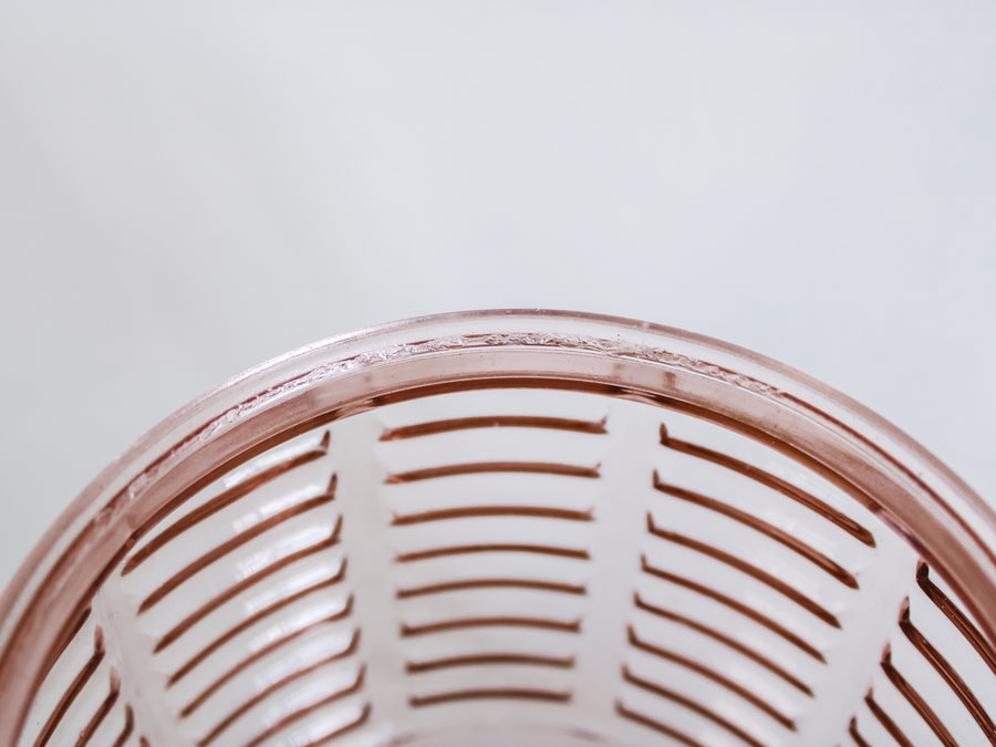 Pink Beehive Depression Glass Cookie Jar