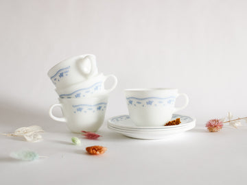 Pyrex 'Morning Blue' Cup & Saucer Set