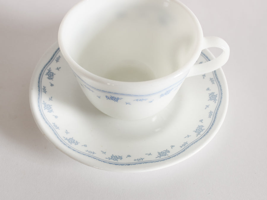 Pyrex 'Morning Blue' Cup & Saucer Set