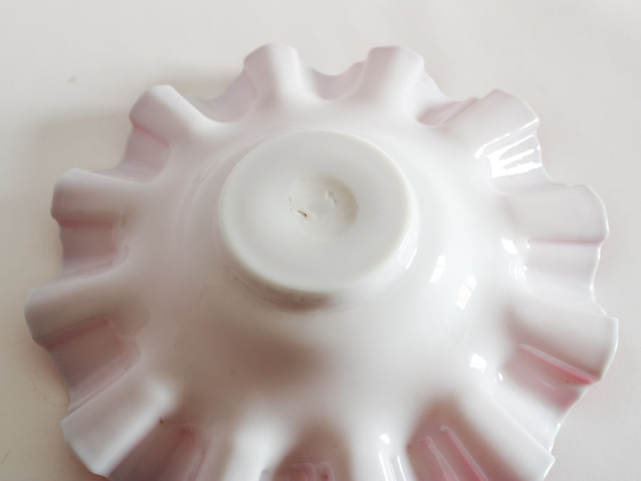 Antique Victorian Glass 'Bride's Bowl'
