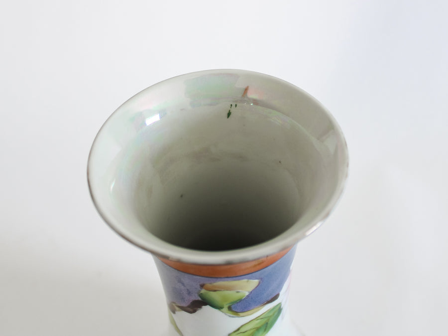 Floral Japanese Lustreware Vase