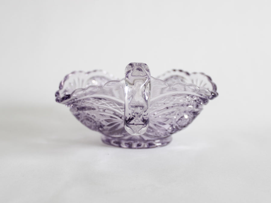 Antique 'Sun Purple' Pressed Glass Dish