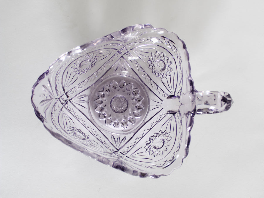 Antique 'Sun Purple' Pressed Glass Dish