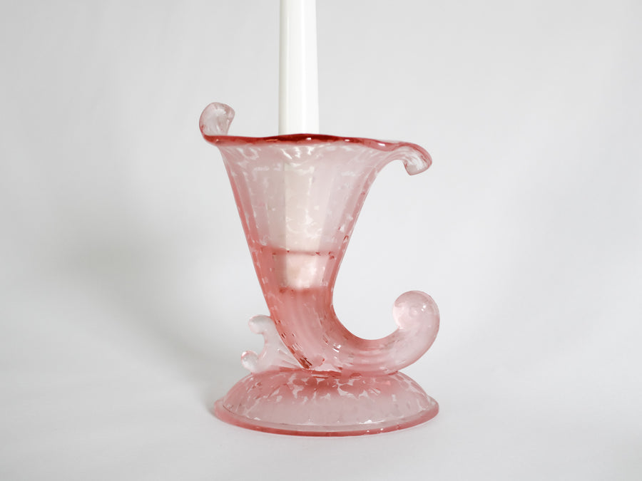 Fenton Glass Cornucopia Candleholder