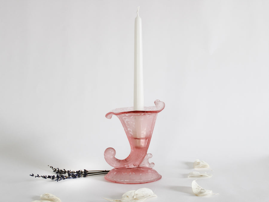 Fenton Glass Cornucopia Candleholder