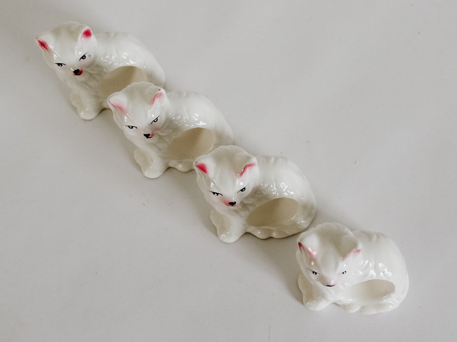 White Cat Napkin Holders