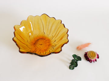 Amber Indiana Glass Lily Pons Bowl