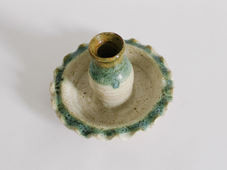 Ruffle Pottery Candle Holder