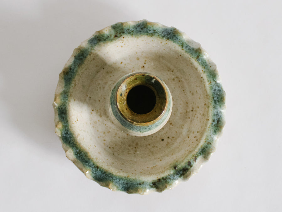 Ruffle Pottery Candle Holder