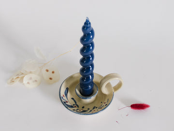 Hand Painted Pottery Candle Holder