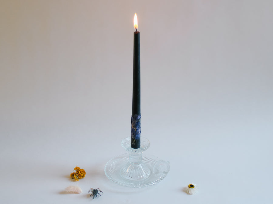Clear Glass Chamber Style Candle Holder