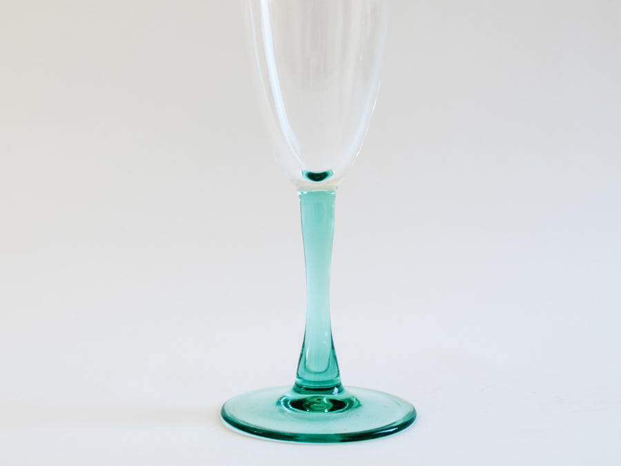 Turquoise Stemmed Champagne Flutes