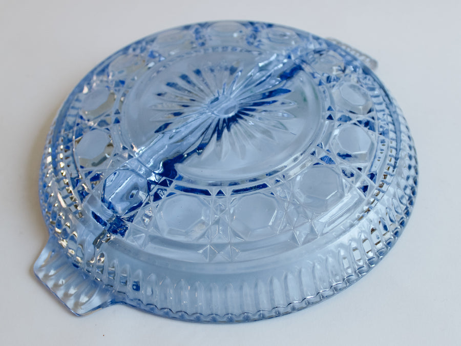 Federal Glass Windsor Blue Divided Dish