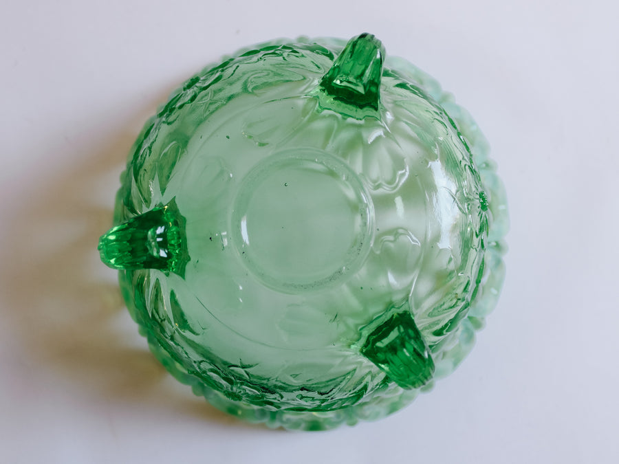 Antique Green Opalescent Glass Dish