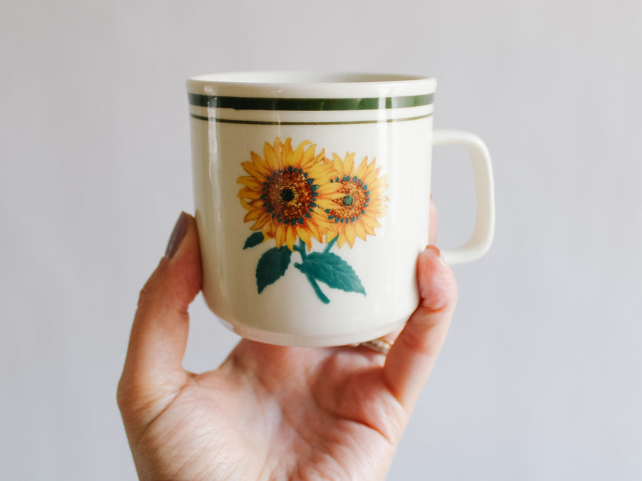 Stoneware Sunflower Mug Set