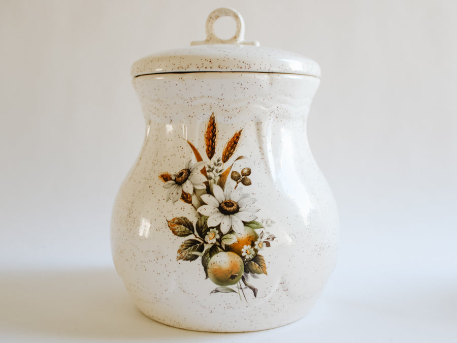 Pair of Speckled Botanical Canisters