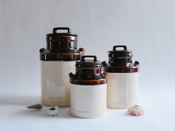 Brown & Cream Ceramic Canister Set